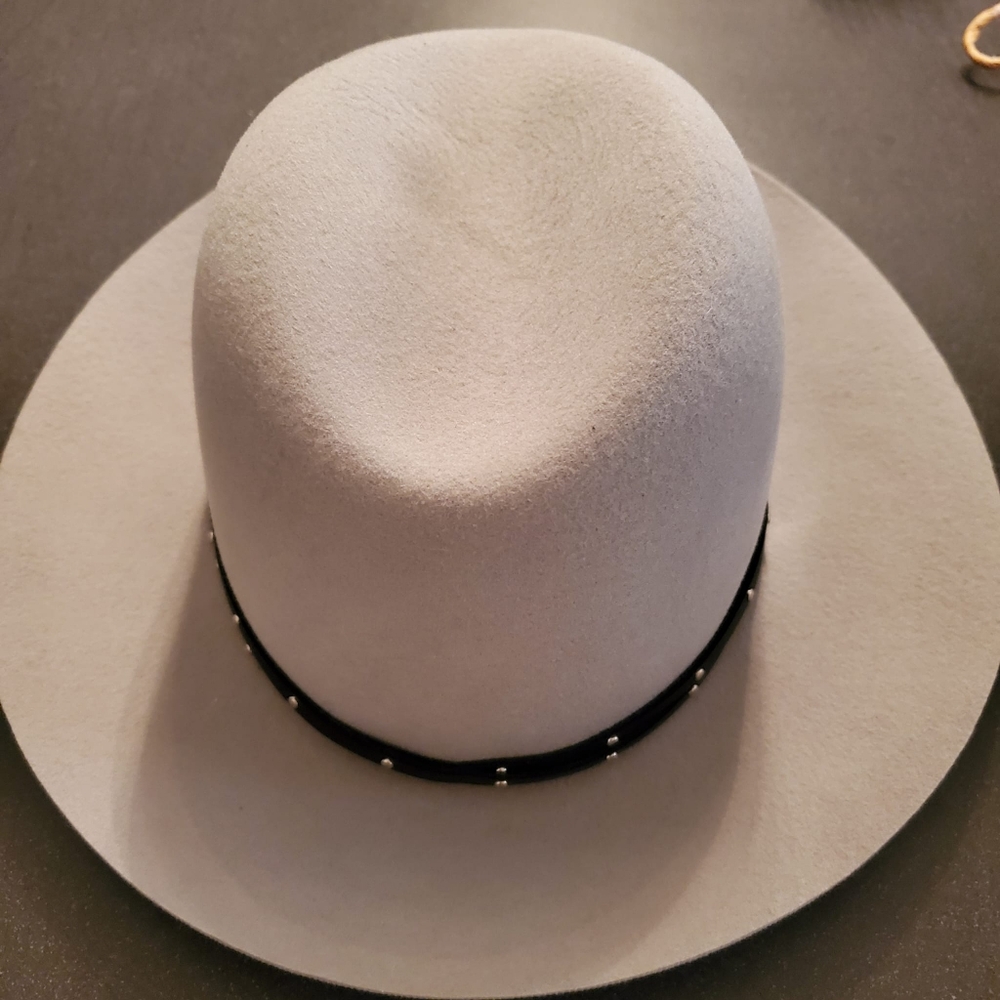 nwt rag & bone Floppy Brim Wool Felt Fedora Hat, Pale Gray